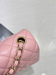 Fortok Chanel Mini Flap Bag Pink 20x13x9cm - 4