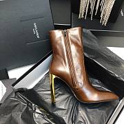 Fortok Saint Laurent Side Zipper Ankle Boots Brown - 2