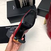 Fortok Saint Laurent Side Zipper Ankle Boots Red - 4