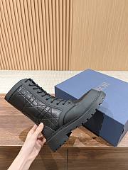 Fortok Dior Round-toed Lace-up Knight Boots Black - 3