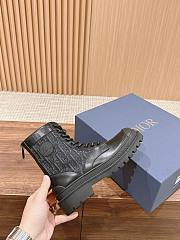 Fortok Dior Black Smooth Calfskin and Dior Oblique Jacquard Ankle Boots - 5