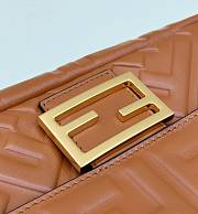 Fortok Fendi Baguette FF Logo Bag in Brown 26x5x13cm - 2