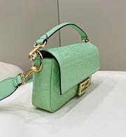 Fortok Fendi Baguette FF Logo Bag in Green 26x5x13cm - 5