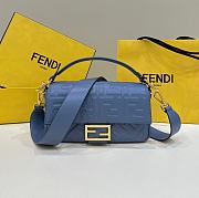 Fortok Fendi Baguette FF Logo Bag in Dark Blue 26x5x13cm - 1