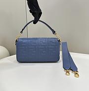 Fortok Fendi Baguette FF Logo Bag in Dark Blue 26x5x13cm - 4