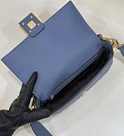 Fortok Fendi Baguette FF Logo Bag in Dark Blue 26x5x13cm - 5