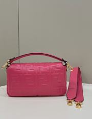 Fortok Fendi Baguette FF Logo Bag in Fuchsia 26x5x13cm - 5