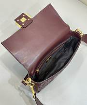 Fortok Fendi Baguette FF Logo Bag in Burgundy 27x5x13cm - 3