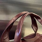 Fortok Bottega Veneta Leather Travel Bag Burgundy 731192 49x22x21.5cm - 6