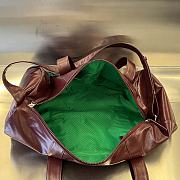 Fortok Bottega Veneta Leather Travel Bag Burgundy 731192 49x22x21.5cm - 5