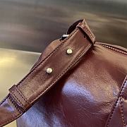 Fortok Bottega Veneta Leather Travel Bag Burgundy 731192 49x22x21.5cm - 4
