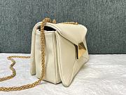 Fortok Valentino One Stud Nappa Bag With Chain White 19x14x11cm - 4