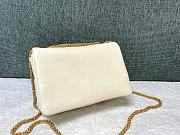 Fortok Valentino One Stud Nappa Bag With Chain White 19x14x11cm - 2
