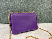 Fortok Valentino One Stud Nappa Bag With Chain Purple 19x14x11cm - 3