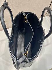 Fortok Prada Buckle Large Black Leather Handbag With Belt 1BA419 44x33x17cm - 3