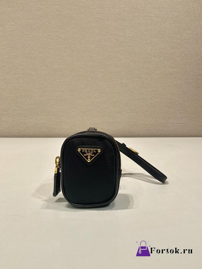 Fortok Prada Re-Edition Re-Nylon Mini Pouch Black 1TT200 7.5x6x2.5cm - 1