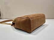 Fortok Prada Chain Shoulder Bag Suede Brown 1BD660 25x26.5x7.5cm - 6