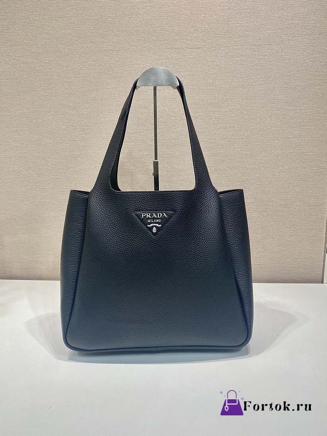 Fortok Prada Black Leather Tote Bag 1BG338 32x27x14cm - 1