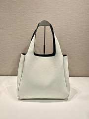 Fortok Prada White Leather Tote Bag 1BG338 32x27x14cm - 4