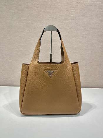 Fortok Prada Brown Leather Tote Bag 1BG338 32x27x14cm