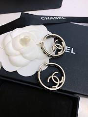 Fortok Chanel Metal Leather CC Earrings - 4