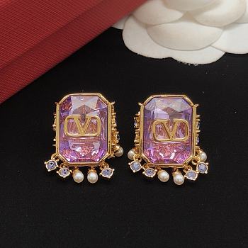 Fortok Valentino Square Purple Earrings VED0267