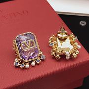 Fortok Valentino Square Purple Earrings VED0267 - 2