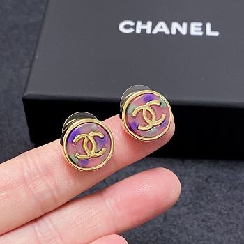 Fortok Chanel Double C Colorful Earrings