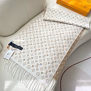 Fortok Louis Vuitton Monogram Scarf Beige & White 45x200cm - 5