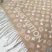 Fortok Louis Vuitton Monogram Scarf Beige & White 45x200cm - 3