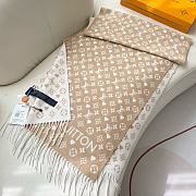 Fortok Louis Vuitton Monogram Scarf Beige & White 45x200cm - 2