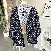 Fortok Louis Vuitton Monogram Scarf Black & White 45x200cm - 1