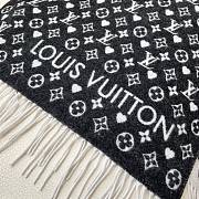 Fortok Louis Vuitton Monogram Scarf Black & White 45x200cm - 6