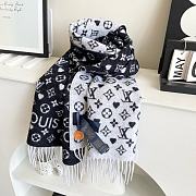 Fortok Louis Vuitton Monogram Scarf Black & White 45x200cm - 4