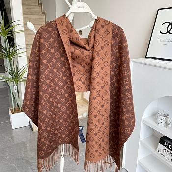 Fortok Louis Vuitton Monogram Scarf Brown 45x200cm