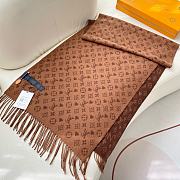 Fortok Louis Vuitton Monogram Scarf Brown 45x200cm - 4