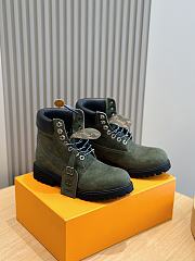 Fortok Louis Vuitton x Timberland Old Flower Ankle Boots Dark Green - 1