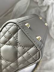 Fortok Dior Lady Cannage Bag in Grey 17x15x7cm - 4