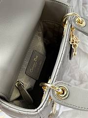 Fortok Dior Lady Cannage Bag in Grey 17x15x7cm - 2