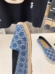 Fortok Celine Triomphe Stamped Denim Espadrilles Navy - 6