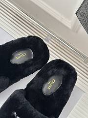 Fortok Celine Fur Slippers Black - 3