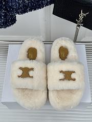 Fortok Celine Fur Slippers White - 1