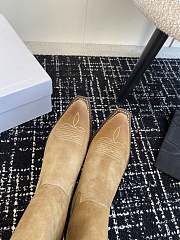 Fortok Celine Beige Velvet Knight Boots  - 5