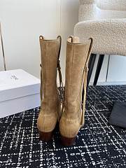 Fortok Celine Beige Velvet Knight Boots  - 4