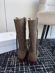 Fortok Celine Dark Brown Velvet Knight Boots - 6