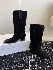 Fortok Celine Black Velvet Knight Boots - 4