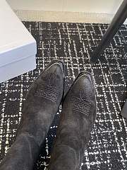 Fortok Celine Black Velvet Knight Boots - 3