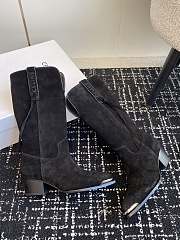Fortok Celine Black Velvet Knight Boots - 2