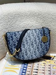 Fortok Dior Callisto Hobo Bag Blue Denim 29x4x14cm - 1