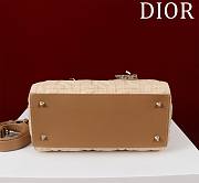 Fortok Dior Lady Beige Graphic Cannage Raffia Bag 24x20x11cm - 2